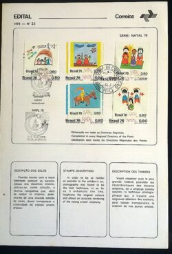 Edital 1976 25 Natal Religião Com Selo Sobreposto CPD e CBC RJ