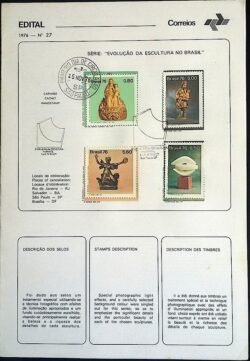 Edital 1976 27 Escultura Arte Brasil Com Selo Sobreposto CBC e CPD SP