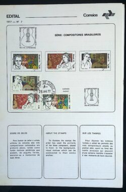 Edital 1977 07 Compositores Brasileiros Música Com Selo CBC e CPD RJ