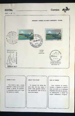 Edital 1977 11 Meio Ambiente Baleia Com Selo CBC e CPD Ribeirão Preto