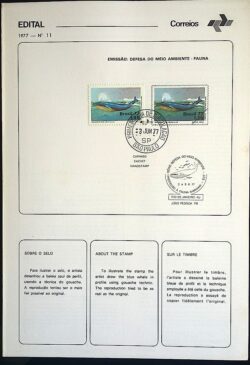 Edital 1977 11 Meio Ambiente Baleia Com Selo CPD SP