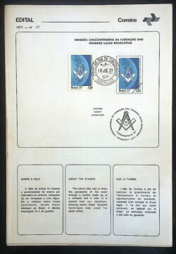 Edital 1977 17 Maconaria Grandes Lojas Com Selo CPD SP