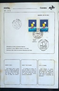 Edital 1977 18 Dia Selo Serviço Postal Com Selo CPD e CBC SP