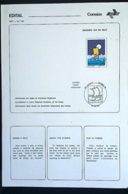 Edital 1977 18 Dia Selo Serviço Postal Sem Selo