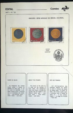 Edital 1977 22 Moeda Colonial Com Selo Interno CPD E CBC RJ