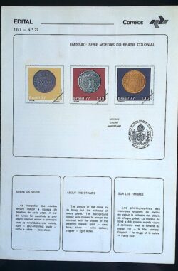 Edital 1977 22 Moeda do Brasil Colonial Com Selo Interno CPD MG Juiz de Fora