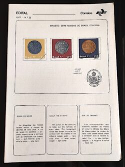 Edital 1977 22 Moeda do Brasil Colonial Sem Selo