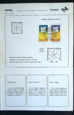 Edital 1977 23 Semana Pátria Cívica Com Selo CPD e CBC SP