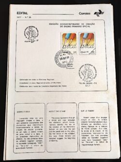 Edital 1977 25 Ensino Primario Educação Com Selo CPD e CBC Ribeirão Preto