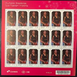 C 3834 Selo Mulheres Brasileiras Hortência Basquete Esporte 2019 Folha