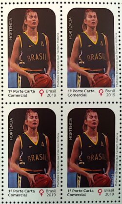 C 3834 Selo Mulheres Brasileiras Hortencia Basquete Esporte 2019 Quadra