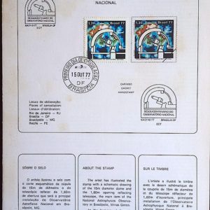 Edital 1977 26 Observatorio Nacional Pesquisa Com Selo CPD e CBC DF Brasília