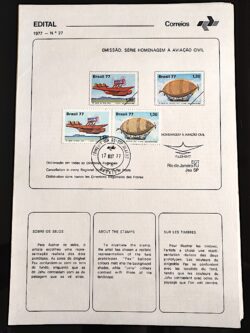 Edital 1977 27 Aviacao Civil Avião Com Selo CPD Brasília