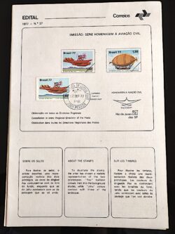 Edital 1977 27 Aviacao Civil Avião Com Selo CPD João Pessoa