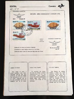 Edital 1977 27 Aviacao Civil Avião Com Selo CPD SP BSB