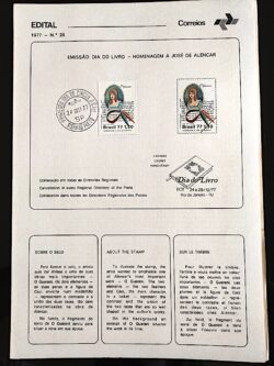 Edital 1977 28 Jose de Alencar Literatura Escritor Com Selo CPD Ribeirão Preto