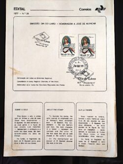 Edital 1977 28 Jose de Alencar Literatura Escritor Com Selo CPD e CBC Ribeirão Preto