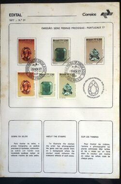 Edital 1977 31 Pedras Preciosas Economia Com Selo CPD SP