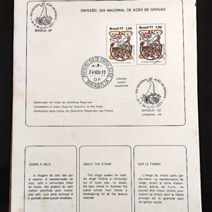 Edital 1977 32 Acao de Gracas Religião Com Selo CBC e CPD Brasília