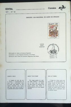 Edital 1977 32 Acao de Gracas Religião Sem Selo