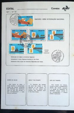 Edital 1977 33 Integracao Nacional Avião Com Selo CBC e CPD SP