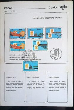 Edital 1977 33 Integracao Nacional Avião Com Selo CPD Ribeirão Preto