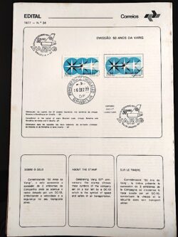 Edital 1977 34 Varig Avião Com Selo CBC e CPD Brasília