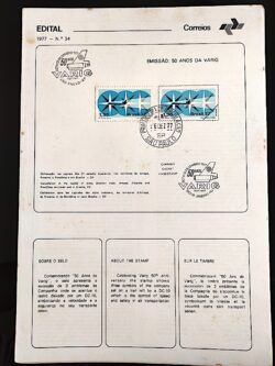 Edital 1977 34 Varig Avião Com Selo CBC e CPD SP