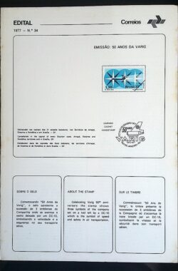 Edital 1977 34 Varig Avião Sem Selo