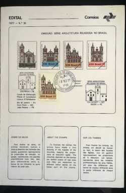 Edital 1977 35 Arquitetura Igreja Religiosa Com Selo CBC e CPD PB João Pessoa
