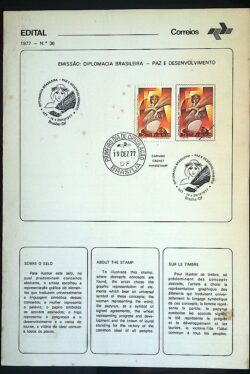 Edital 1977 36 Diplomacia Direito Paz e Desenvolvimento Com Selo CBC e CPD DF Brasília