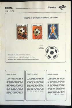 Edital 1978 02 Futebol Copa do Mundo Com Selo Interno CPD e CBC SP