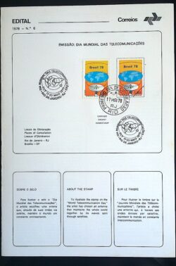 Edital 1978 06 Telecomunicações Comunicação Com Selo CPD e CBC RJ