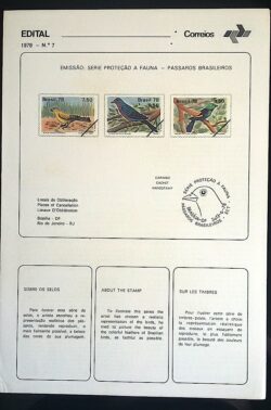Edital 1978 07 Fauna Passaros Sem Selo