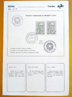 Edital 1978 10 Presidente Geisel Militar Com Selo Cbc E Cpd DF Brasília