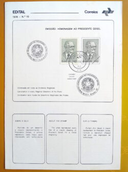 Edital 1978 10 Presidente Geisel Militar Com Selo Cbc E Cpd RJ
