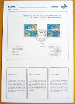 Edital 1978 11 Raid Savoia Arturo Ferrarin Avião Com Selo Cbc SP