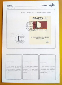 Edital 1978 12 Bloco Brapex Ect Com Selo CPD SP