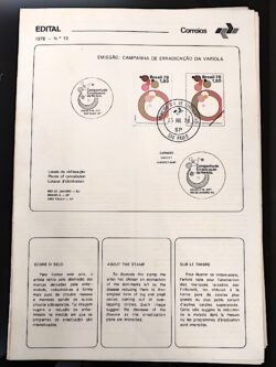 Edital 1978 13 Erradicacao Variola Saude Com 5 Selos CBC e CPD SP