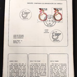 Edital 1978 13 Erradicacao Variola Saude Com 5 Selos CBC e CPD SP