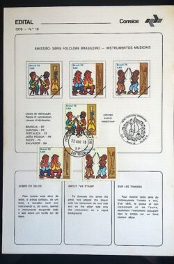 Edital 1978 16 Folclore Brasileiro Música Violão Flauta Com Selo CPD SP