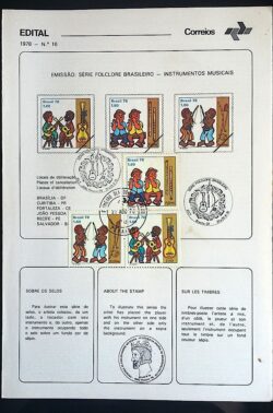 Edital 1978 16 Folclore Brasileiro Música Violão Flauta Com Selo CPD e CBC PB