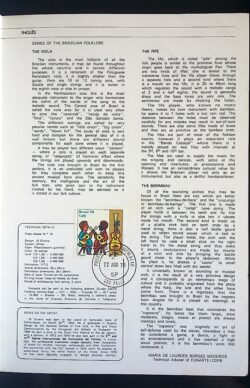 Edital 1978 16 Folclore Brasileiro Música Violão Flauta Com Selo Sobreposto CPD SP