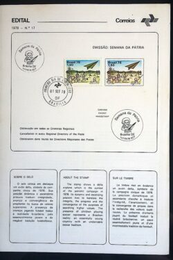 Edital 1978 17 Semana da Pátria Avião Com Selo CPD e CBC DF Brasília