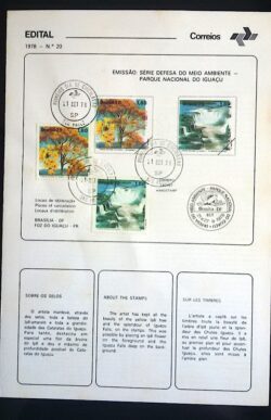 Edital 1978 20 Parque Iguaçu Ipe Cataratas Com Selo CPD SP