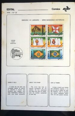 Edital 1978 22 Bandeiras Historicas Com Selo Interno CBC e CPD RS