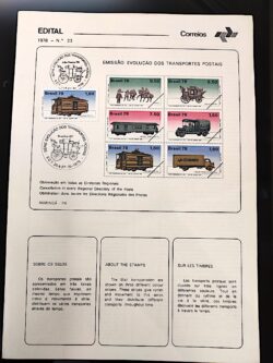 Edital 1978 23 Transportes Postais Trem Caminhão Cavalo Com Selo CBC PB
