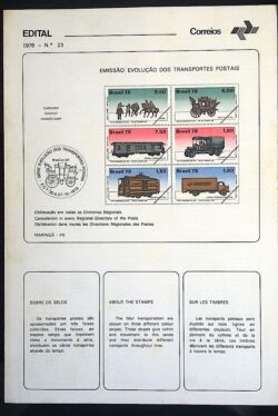 Edital 1978 23 Transportes Postais Trem Caminhão Cavalo Com Selo Interno CBC e CPD SP