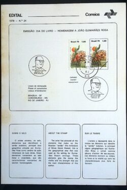 Edital 1978 24 João Guimarães Rosa Literatura Com Selo CBC e CPD RJ