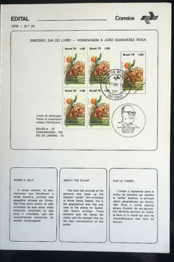 Edital 1978 24 João Guimarães Rosa Literatura Com Selo Quadra CPD SP